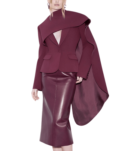 Women's Jackets With Scarf Collar Long Sleeve Spliced Pocket Designer Coats Female Fashion Style, Drestiny, United States, USA, Jackets, Canada, Australia, New Zealand, United Kingdom, UK, Wine Red, S, M, L, XL, Dark Red, Scarves, Coats With Scarf, scarf collar jacket women's, jacket with scarf collar, women's jacket with attached scarf, scarf jacket women, ladies jacket with scarf neck, 4, 6, 8, 10, 12, shopdrestiny.com